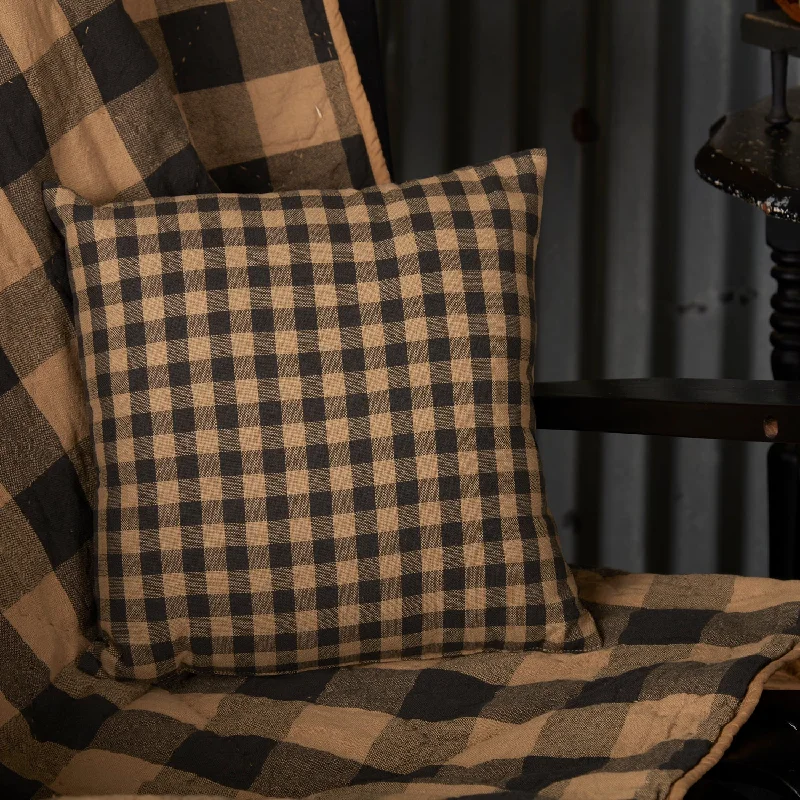 Savings Spectacular Black Check Fabric Pillow 12x12