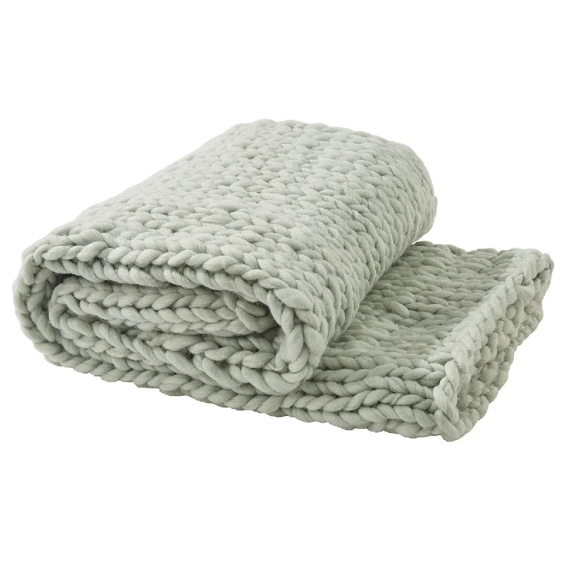 Weekend Flash Sale Chunky Knit Throw - Blue Mist Park Designs