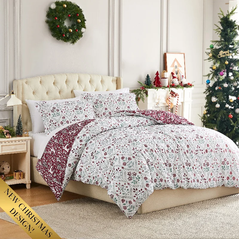 Weekend Savings Extravaganza Holiday Harmony Reversible Duvet Cover Set