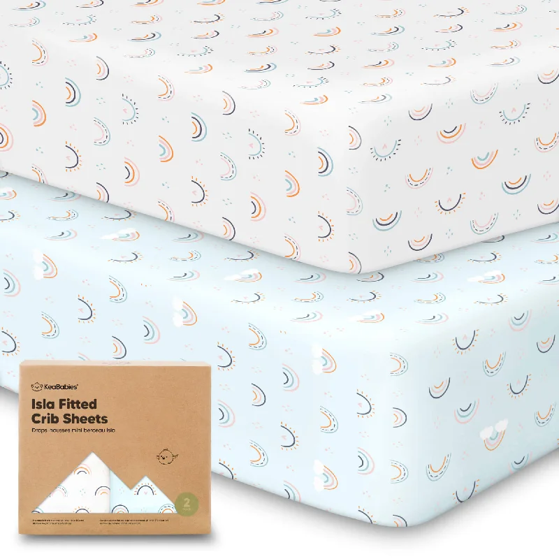 Bonus Savings Isla Fitted Crib Sheets (Jolly Rainbow)