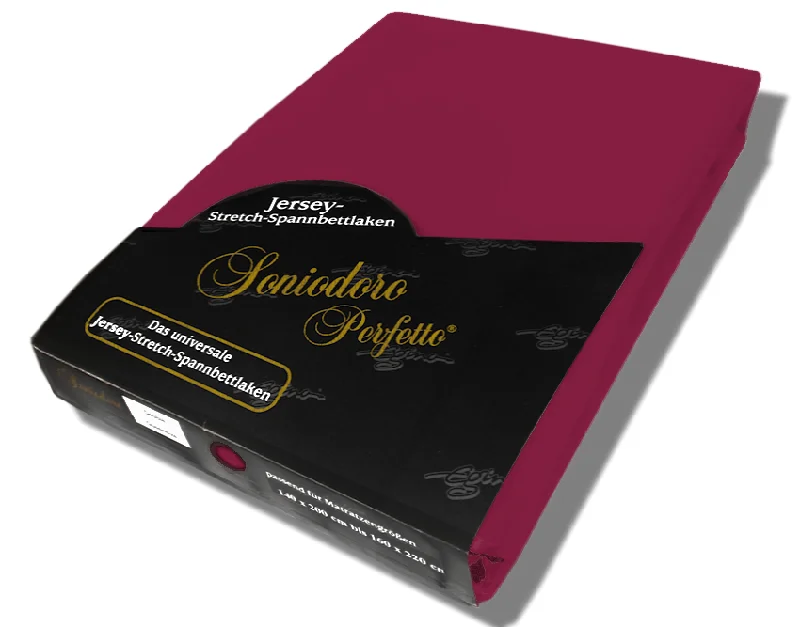 Doorbuster Deal Burgundy Bordeaux Jersey Knit Stretch Sheets - 96% Cotton / 4% Elastane: Color 56 - EGINO