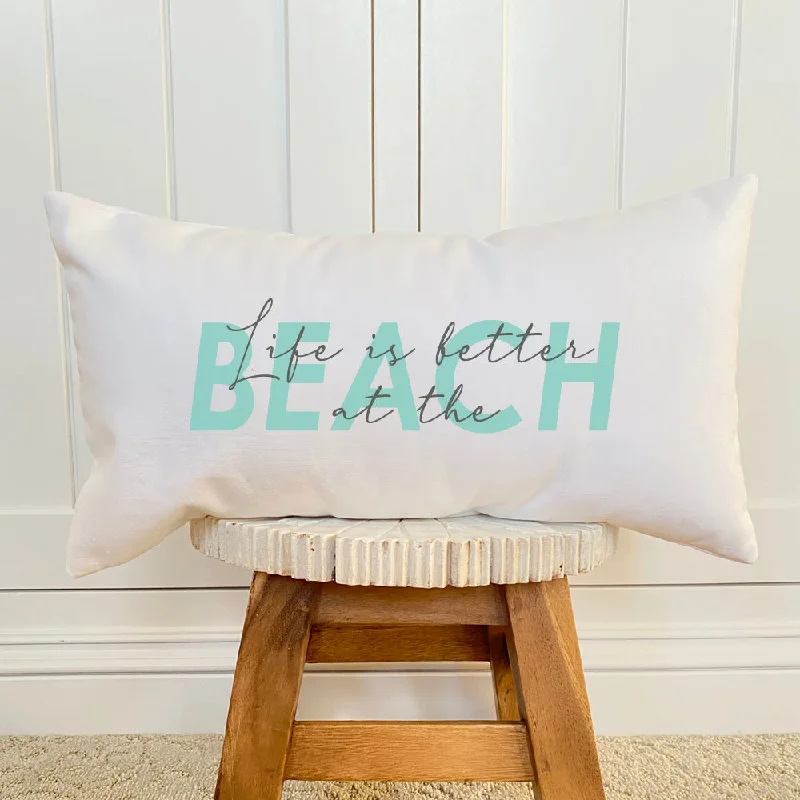 Weekend Deals That Sparkle Life is Better at the Beach (Script Overlay) - Rectangular Canvas Pillow Weekend Deals That Sparkle Life is Better at the Beach (Script Overlay) - Rectangular Canvas Pillow