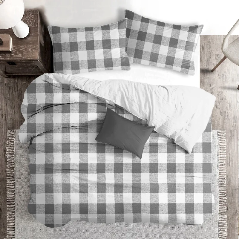 Weekend Sale: Don't Miss Out Lumberjack Check Gray/White Bedding