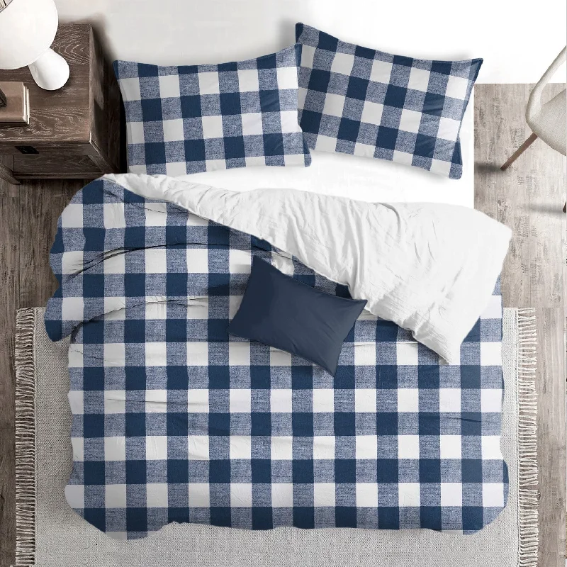 Weekend Discounts You Deserve Lumberjack Check Indigo/White Bedding