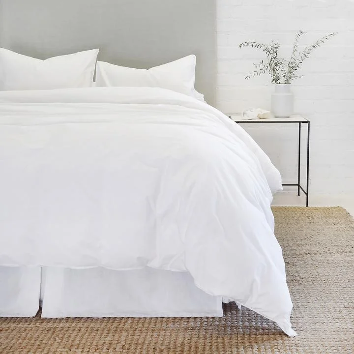 Closeout Parker Cotton Percale Duvet Set in White