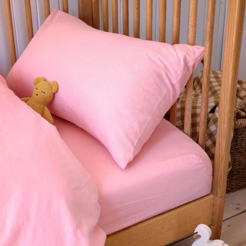 Price Blitz Pink Bloom Kids Linen Blend Fitted Sheet
