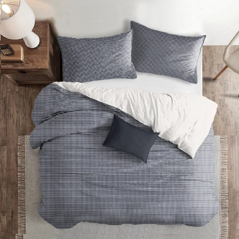 Shop the Weekend Away Rockton Check Indigo Bedding