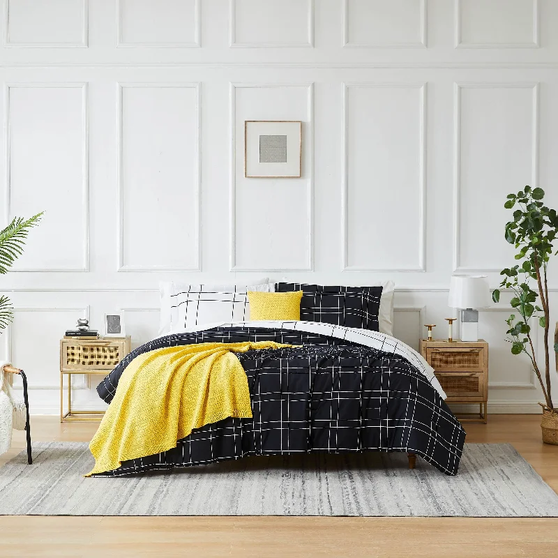 Super Sale Urban Grid Oversized 5-Piece Comforter Set