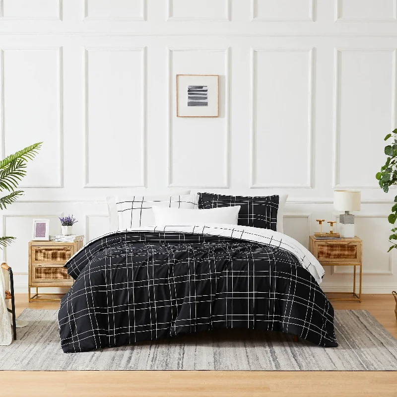 Steals and Deals Urban Grid Oversized Comforter Set