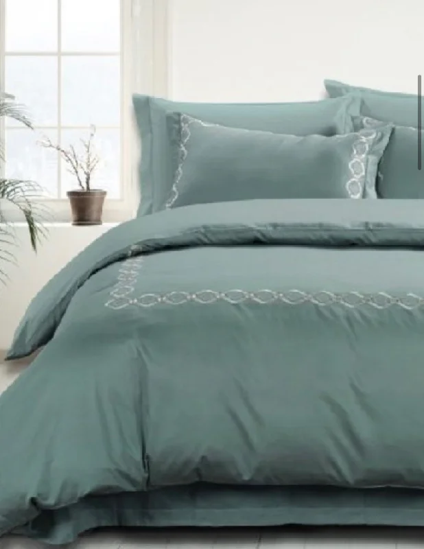 Today Only Victoria Embroided Duck Egg Duvet Cover